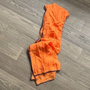 Lola Cheng | 100% Silk Scarf in Orange with Purple Edging